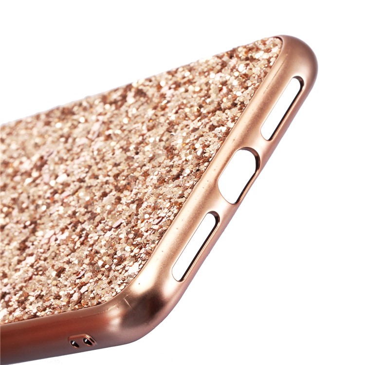 For iPhone XS Max 6.5 inch Glittery Sequins TPU Gel Back Cover - Rose Gold-3
