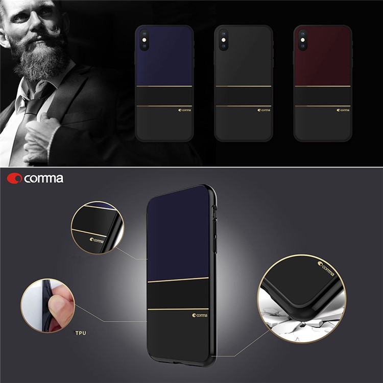 COMMA IML PC TPU Hybrid Cell Phone Case for iPhone XS Max 6.5 inch - Black-2