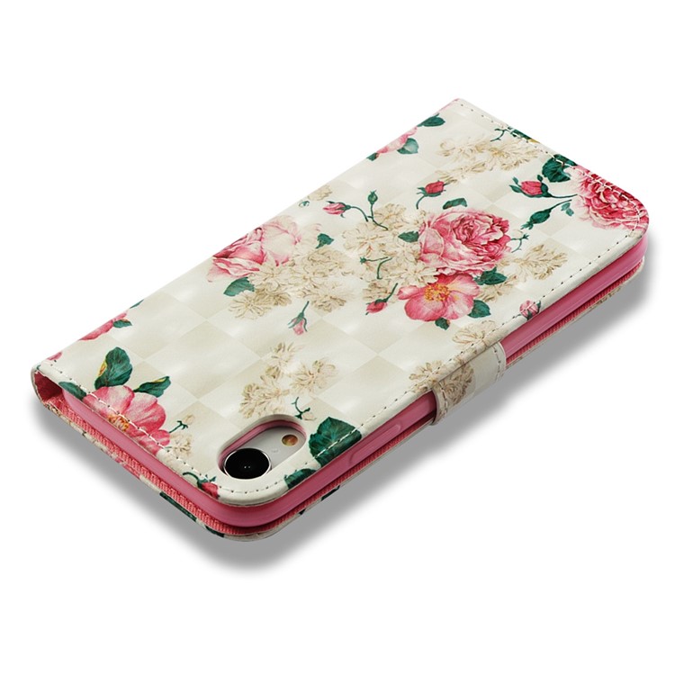 Rhinestone Decor Pattern Printing Wallet Leather Casing with Strap for iPhone XR 6.1 inch - Vivid Flower-8