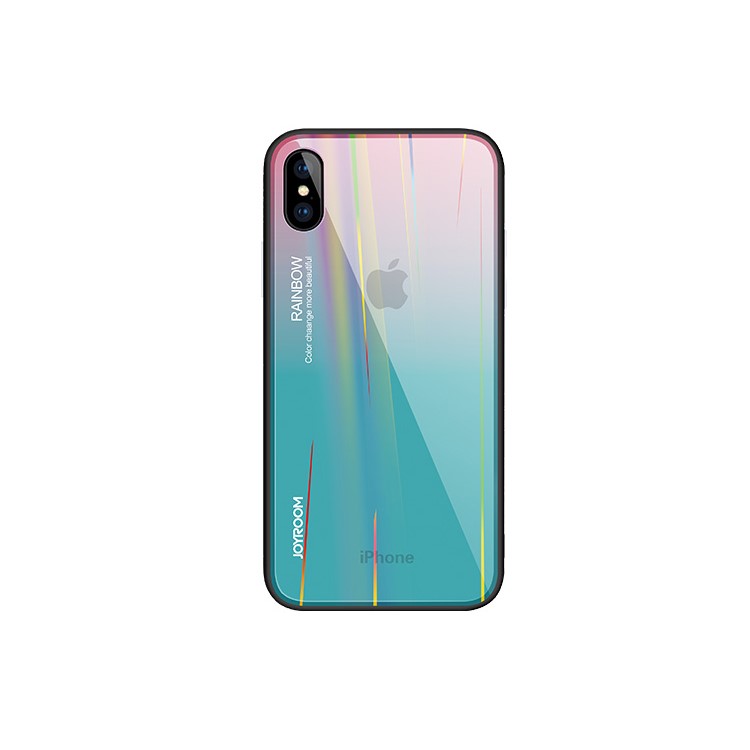 

JOYROOM Радужная Серия Стеклянный Корпус PC TPU Защитная Задняя Оболочка Телефона Для Iphone XS Max 6.5 Inch - Пурпурный / Синий, iPhone XS Max 6.5 inch