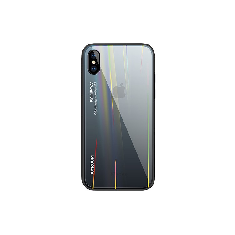 

JOYROOM Радуга Серии Стекла PC TPU Гибридная Крышка Для Iphone XS / X 5,8 Дюйма - Темно-серый, iPhone Xs