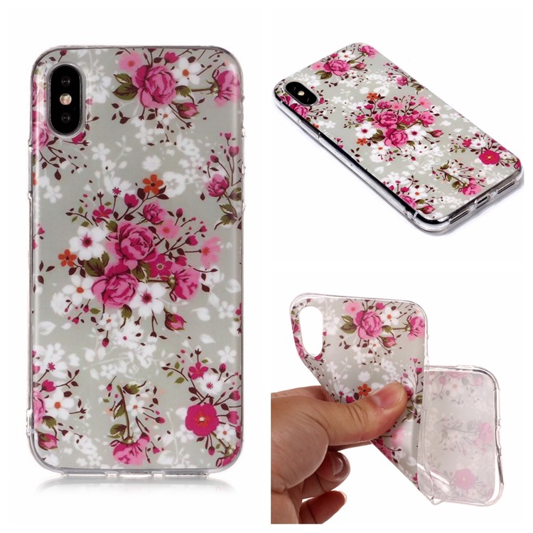 

Pattern Printing Matte Surface IMD TPU Mobile Phone Case for iPhone XS Max 6.5 inch - Vivid Flower, iPhone XS Max