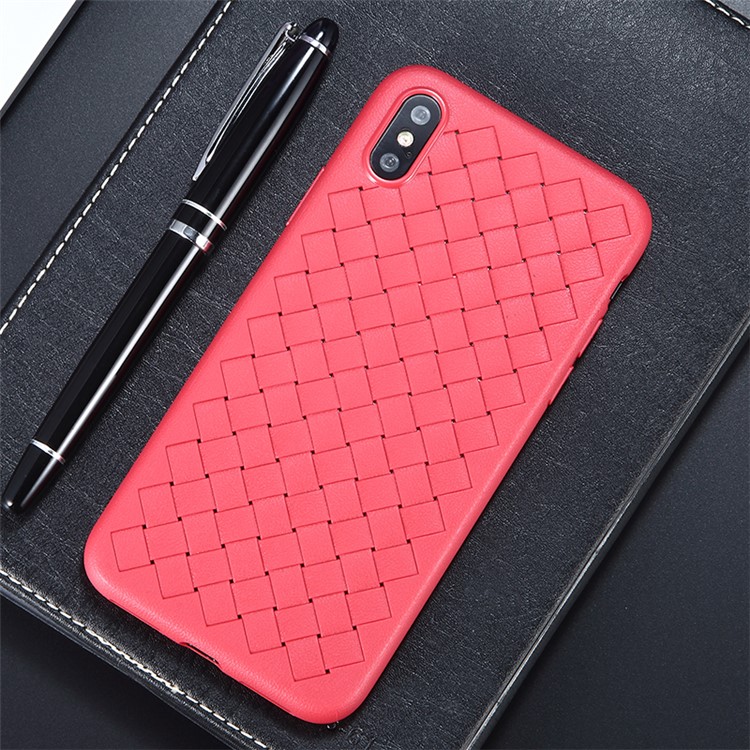 

BENKS Woven Texture Soft TPU Phone Case for iPhone XS / X 5.8 inch - Red, iPhone Xs