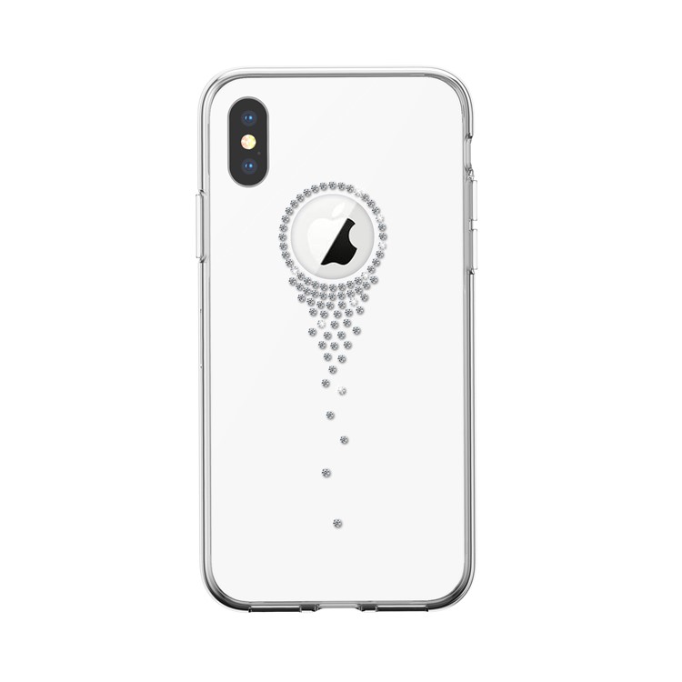 

COMMA Sparkling Rhinestone Decor TPU Shell Cover Case for iPhone XS Max 6.5 inch - White, iPhone XS Max 6.5 inch
