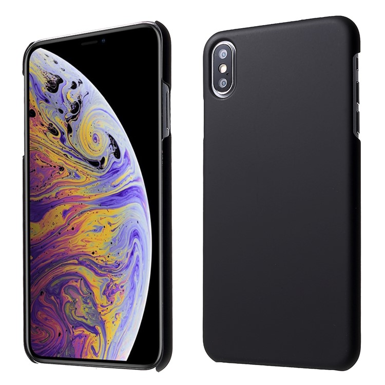 Прорезиненный жесткий корпус пк для iphone xs max 6.5 inch - черный