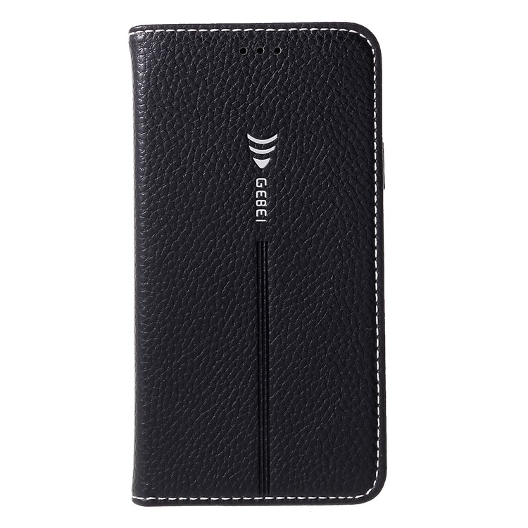 GEBEI Litchi Skin Leather Stand Case with Card Slots for iPhone XR 6.1 inch - Black-5