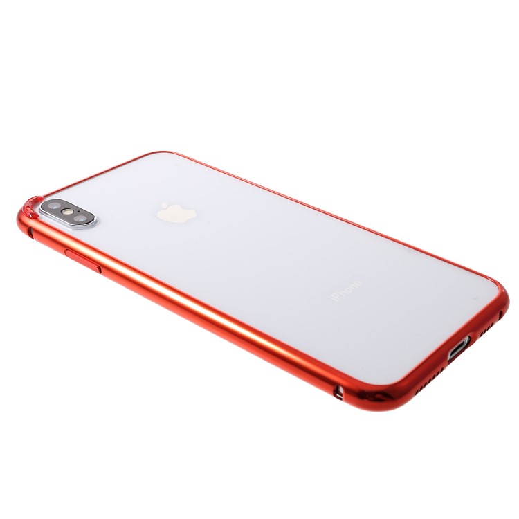 RURIHAI Electroplating Aluminium Alloy Bumper Frame for iPhone XS Max 6.5 inch - Red-3