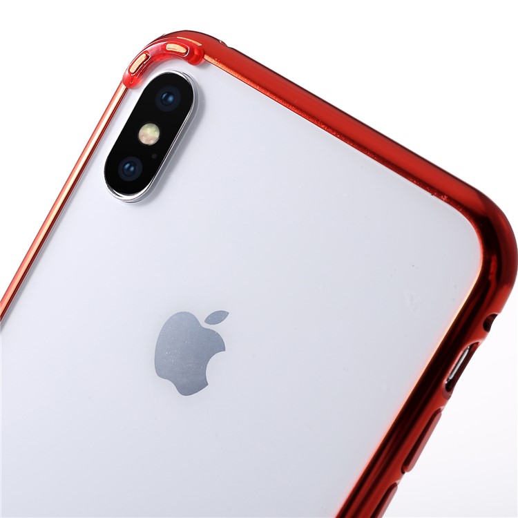 RURIHAI Electroplating Aluminium Alloy Bumper Frame for iPhone XS Max 6.5 inch - Red-4