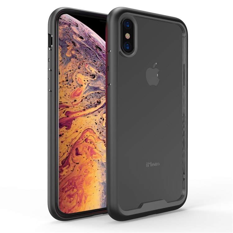 Two-color Scratch Resistant Acrylic TPU PC Phone Case for iPhone XS Max 6.5 inch - Black-2