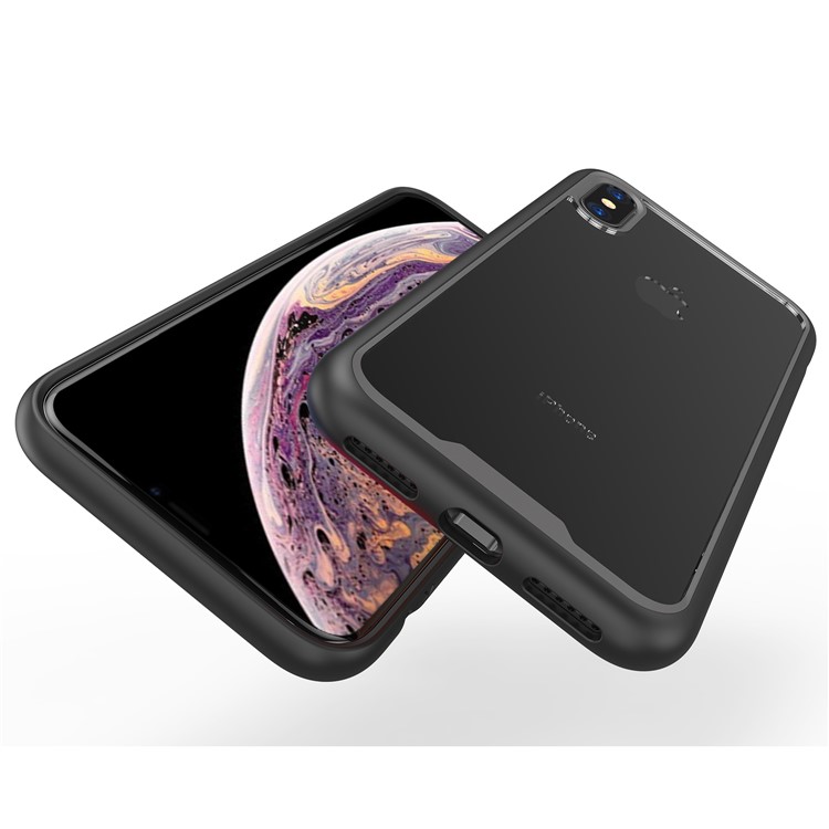 Two-color Scratch Resistant Acrylic TPU PC Phone Case for iPhone XS Max 6.5 inch - Black-4