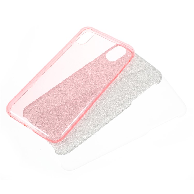 Glittery Powder 3-piece TPU + PC Hybrid Phone Case for iPhone XS Max 6.5 inch - Pink-4