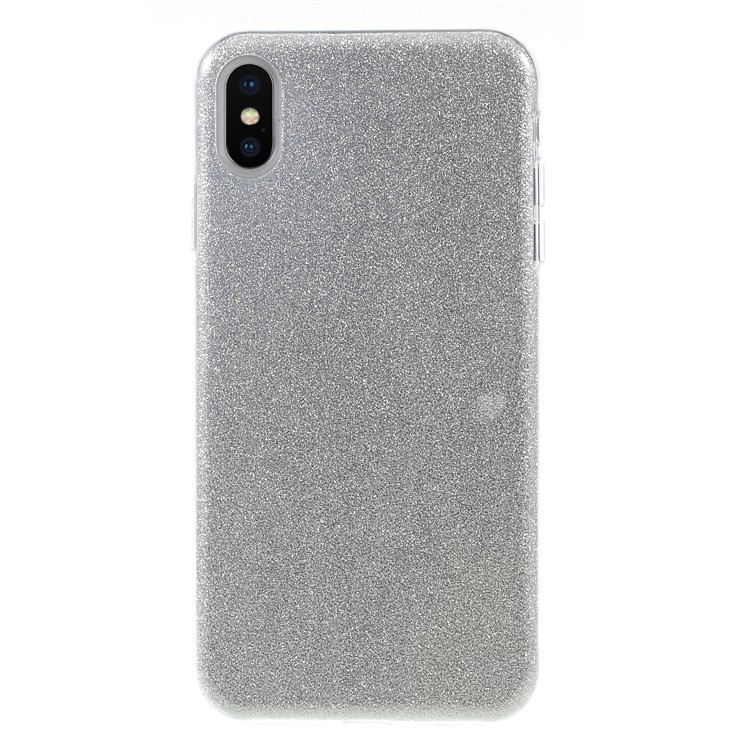 

Блестящий Порошок 3-х Частей TPU + PC Гибридная Крышка Телефона Для Iphone XS Max 6.5 Inch - Серебряный, iPhone XS Max