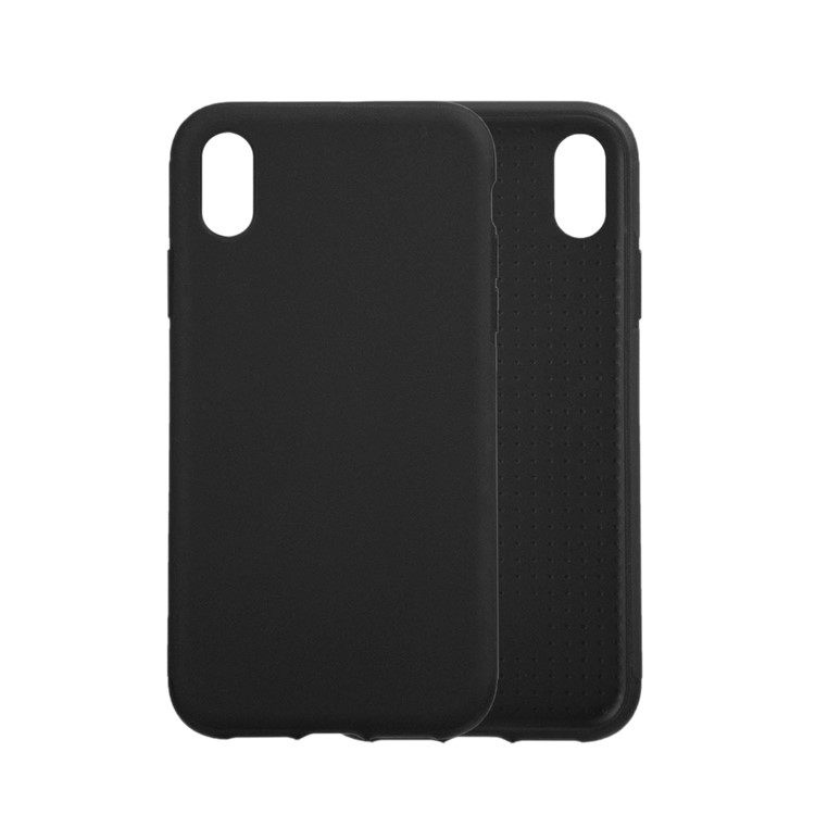 

PU Leather Coated TPU Anti-drop Mobile Phone Case for iPhone XR 6.1 inch - Black, iPhone XR