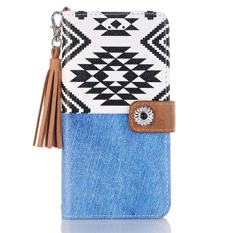 

Geometric Pattern Leather Wallet Cover for iPhone XR 6.1 inch - Style B, iPhone XR