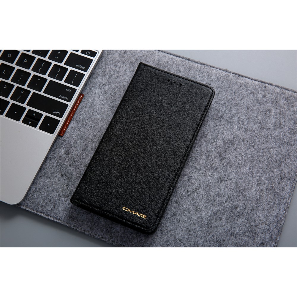 CMAI2 Silk Texture PU Leather Flip Case for iPhone XR 6.1 inch - Black-12