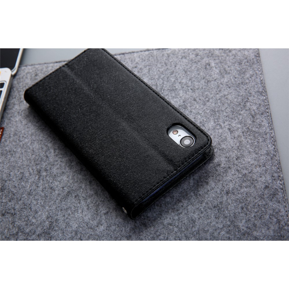 CMAI2 Silk Texture PU Leather Flip Case for iPhone XR 6.1 inch - Black-17