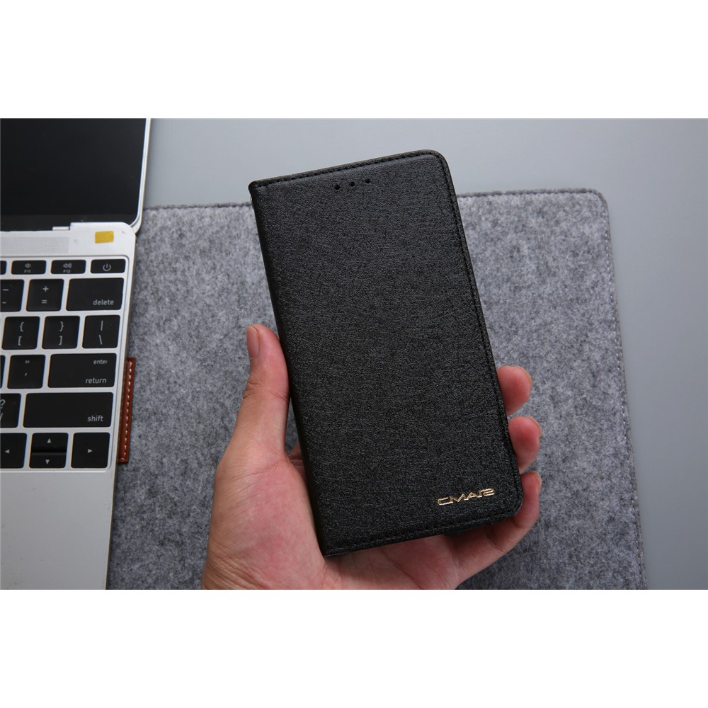 CMAI2 Silk Texture PU Leather Flip Case for iPhone XR 6.1 inch - Black-19