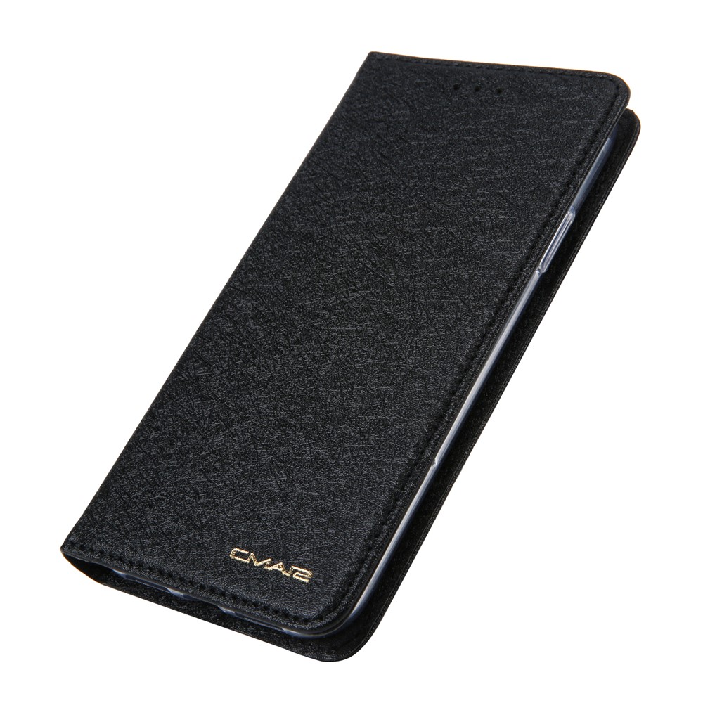 CMAI2 Silk Texture PU Leather Flip Case for iPhone XR 6.1 inch - Black-4