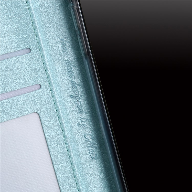 CMAI2 Seda Textura PU Carteira De Couro Tampa Móvel Para O Iphone XS Max 6,5 Polegadas - Bebê Azul-11