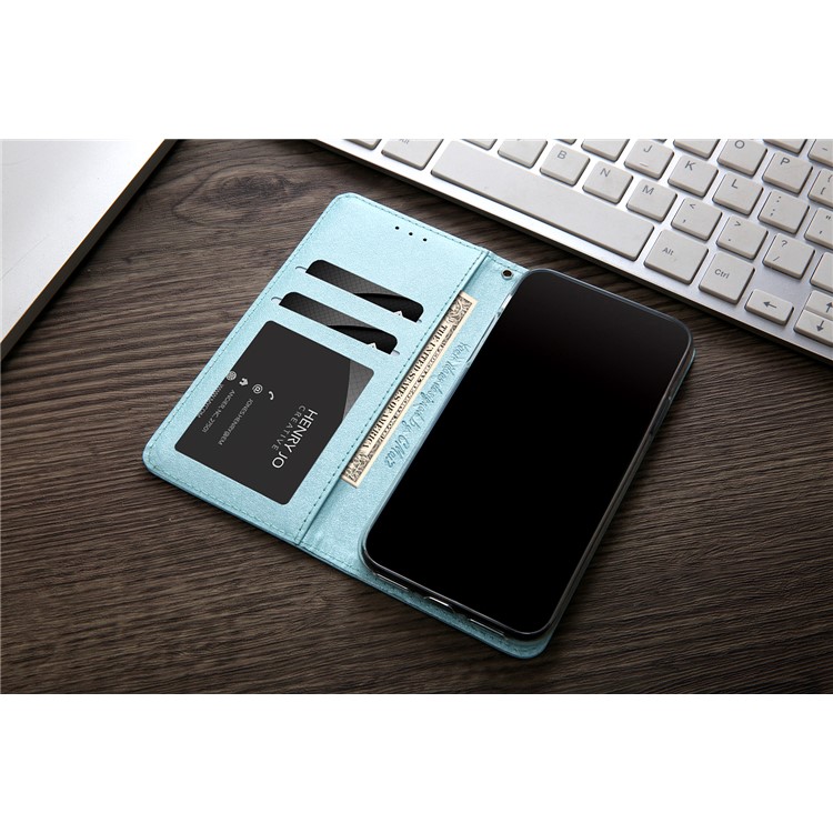 CMAI2 Seda Textura PU Carteira De Couro Tampa Móvel Para O Iphone XS Max 6,5 Polegadas - Bebê Azul-19