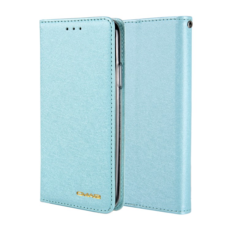 CMAI2 Seda Textura PU Carteira De Couro Tampa Móvel Para O Iphone XS Max 6,5 Polegadas - Bebê Azul-2