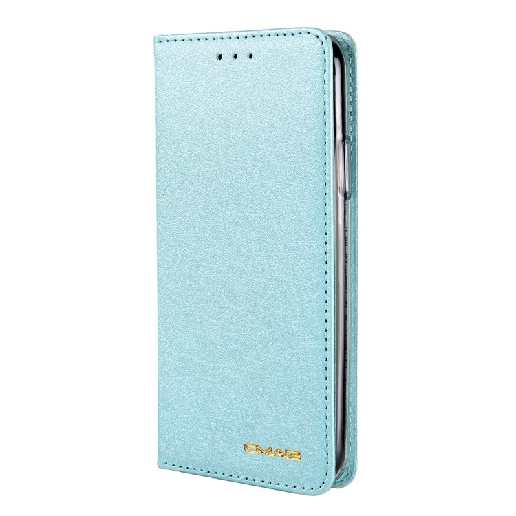 CMAI2 Seda Textura PU Carteira De Couro Tampa Móvel Para O Iphone XS Max 6,5 Polegadas - Bebê Azul-4