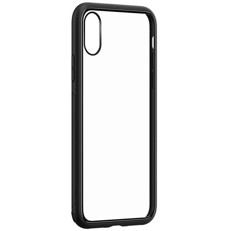 DEVIA TPU Edge + Tempered Glass Back Hybrid Cellphone Cover for iPhone XS Max 6.5 inch - Black-3