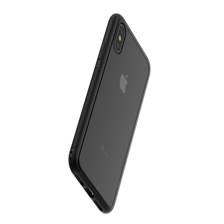 DEVIA TPU Edge + Tempered Glass Back Hybrid Cellphone Cover for iPhone XS Max 6.5 inch - Black-4