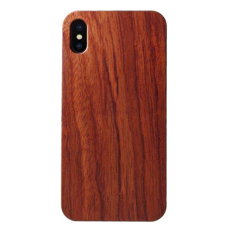 

Real Wood Skin PC Cell Phone Case for iPhone XS Max 6.5 inch - Wine Red, iPhone XS Max