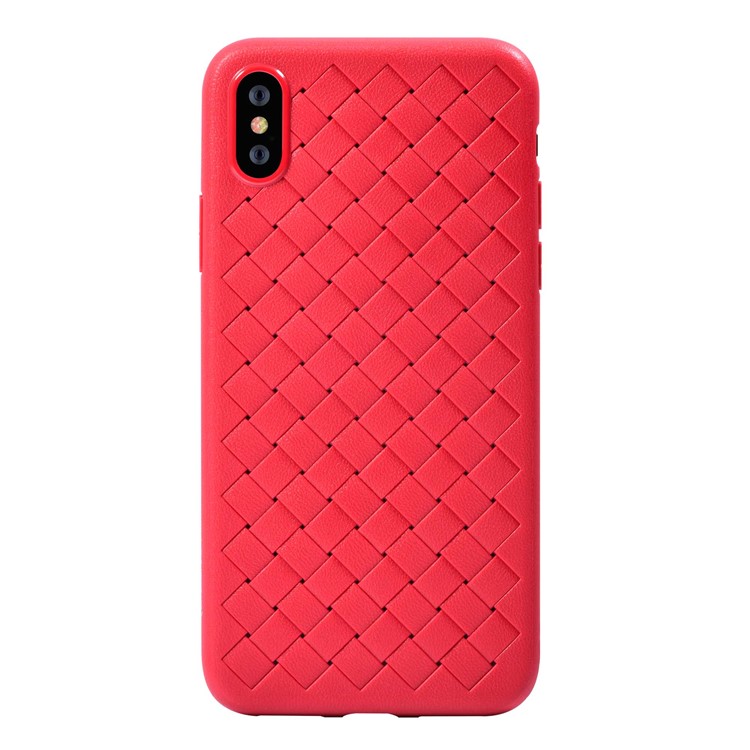 

DEVIA Woven Texture Shock-proof Soft TPU Cellphone Cover for iPhone XS Max 6.5 inch - Red, iPhone XS Max 6.5 inch