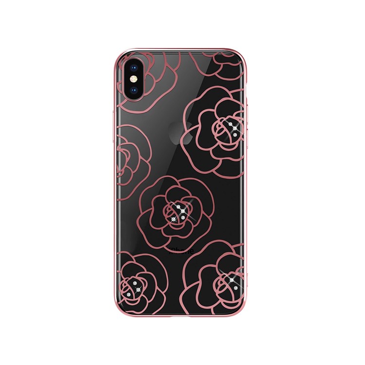 

DEVIA Гальванизирует Камелия Цветок Страус Декор ПК Задняя Крышка Для Iphone XS Макс 6.5 Дюймов - Красный, iPhone XS Max 6.5 inch