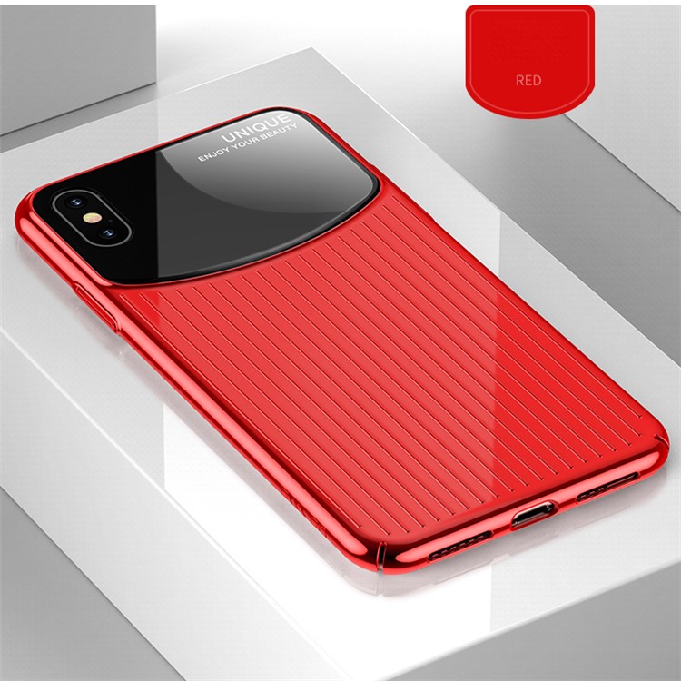 USAMS PC + Acrílico Claro Shell Telefone Combinação Para Iphone XS Max 6,5 Polegadas - Vermelho-1