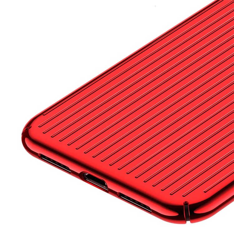 USAMS PC + Acrílico Claro Shell Telefone Combinação Para Iphone XS Max 6,5 Polegadas - Vermelho-4