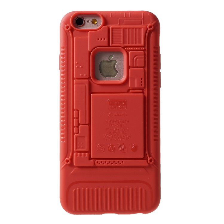 3D Mobile Mainboard Patten Soft TPU Case for iPhone 6s/6 - Red-2