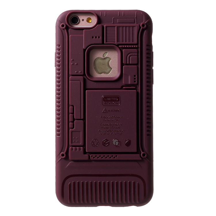 

3D Mobile Mainboard Patten Soft TPU Cover Shell for iPhone 6s/6 - Wine Red, iPhone 6s