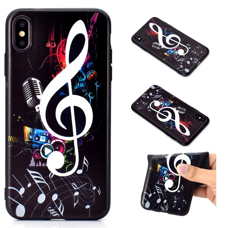 

Pattern Printing Embossed TPU Mobile Phone Case for iPhone XS Max 6.5 inch - Note, iPhone XS Max