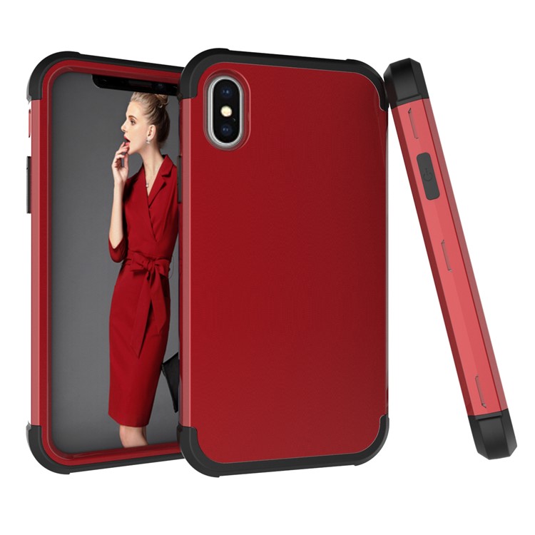

Противоударный ПК Силиконовый Гибридный Защитный Чехол Для Iphone XS Max 6.5 Inch - Черный / Красный, iPhone XS Max