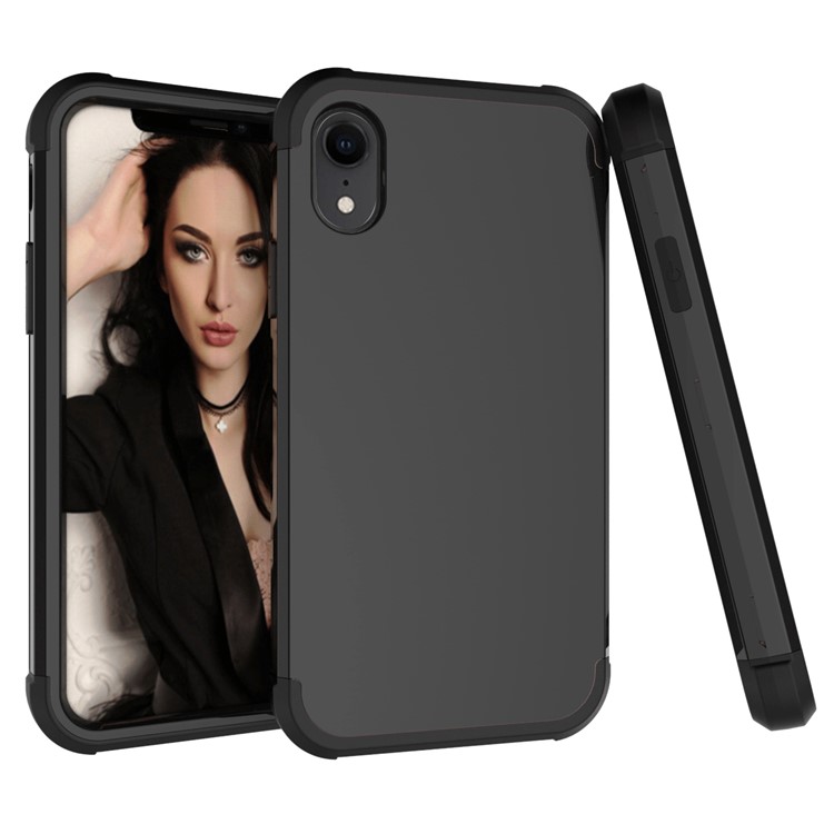 Shockproof PC Silicone Hybrid Case for iPhone XR 6.1 inch - All Black-1