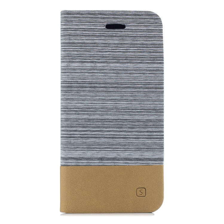 

Two-color Canvas Leather Protection Mobile Phone Shell with Card Holder for iPhone XS Max 6.5 inch - Light Grey, iPhone XS Max