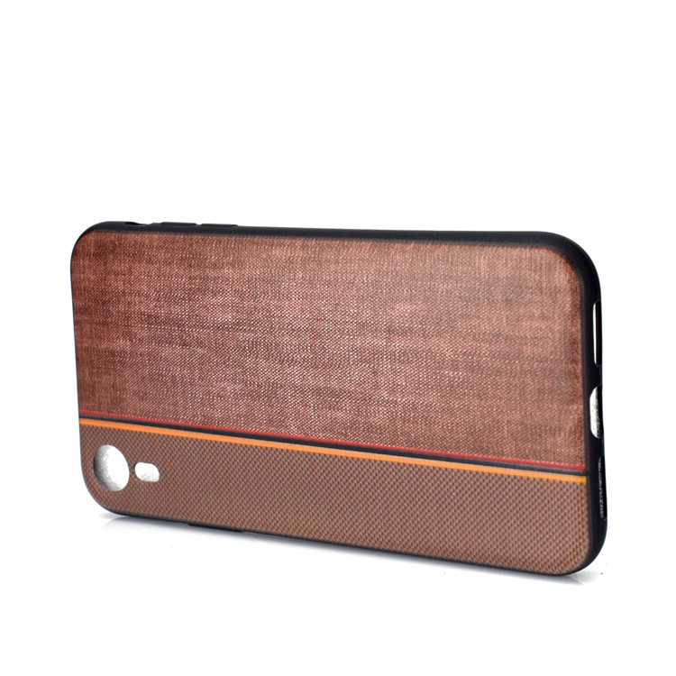Tissu De Jeans Épissage Texture TPU Couverture Arrière Pour Iphone XR 6.1 Pouces - Café-6