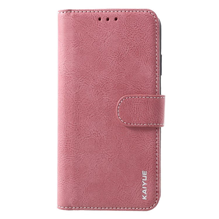 

KAIYUE Genuine Leather Stand Wallet Protective Casing for iPhone XS Max 6.5 inch - Pink, iPhone XS Max