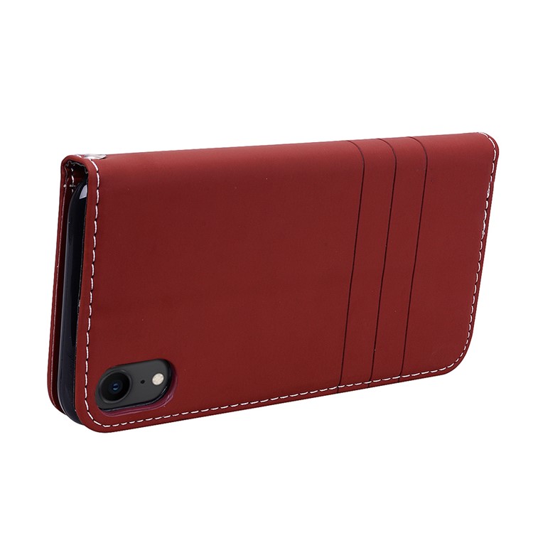 Auto-absorbed Wallet Stand Leather Protective Casing with Strap for iPhone XR 6.1 inch - Brown-3