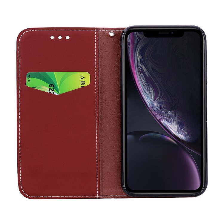 Auto-absorbed Wallet Stand Leather Protective Casing with Strap for iPhone XR 6.1 inch - Brown-5