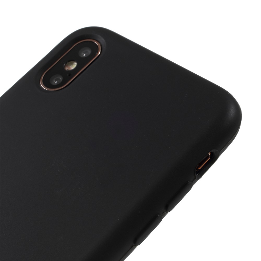 For iPhone XS / X 5.8 inch Solid Silicone Protection Back Cover - Black-4