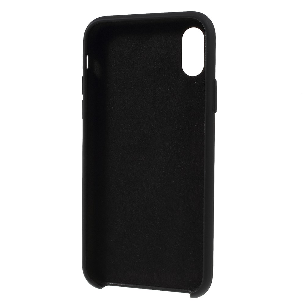 For iPhone XS / X 5.8 inch Solid Silicone Protection Back Cover - Black-6