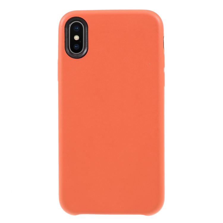 

For iPhone X PU Leather Coated PC Cell Phone Case Accessory - Orange, iPhone X