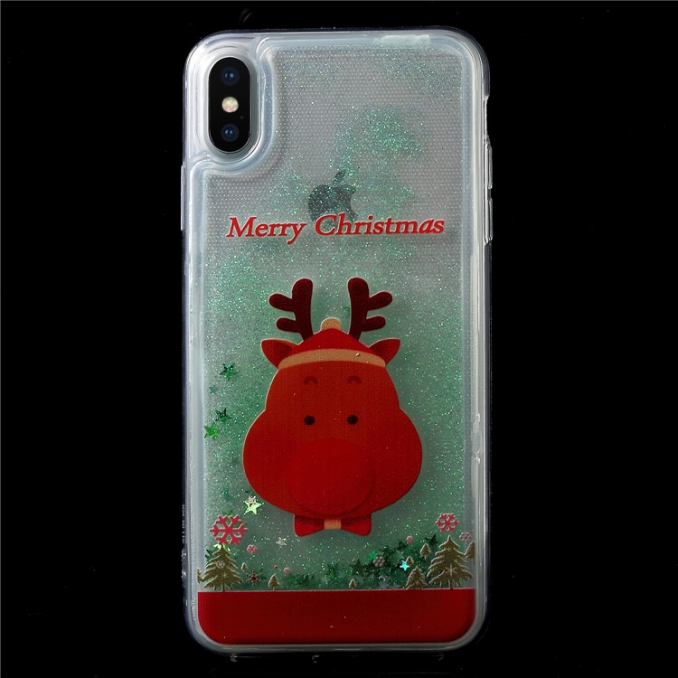 

Christmas Series Glitter Powder Quicksand TPU + Acrylic Combo Back Case for iPhone XS / X 5.8 inch - Merry Christmas, iPhone Xs