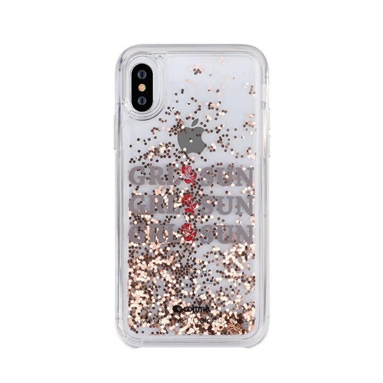 COMMA Dynamic Sequins Quicksand PC Cell Phone Case for iPhone XS / X 5.8 inch - Gold-2