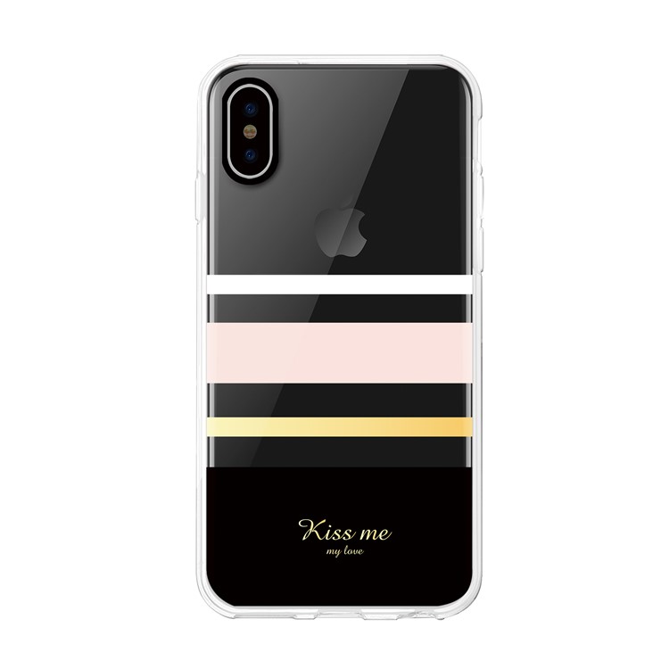 

COMMA IML Pattern PC Back Case for iPhone XS / X 5.8 inch - Stripes