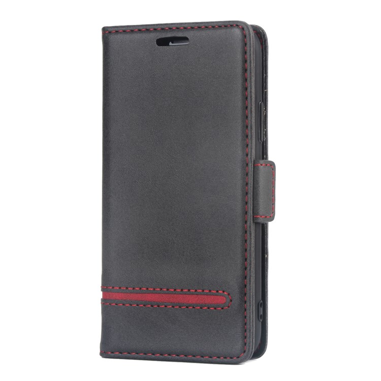 Business Style Splicing Leather Wallet Case Cover for iPhone XS 5.8 inch - Black-2